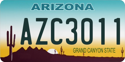 AZ license plate AZC3011