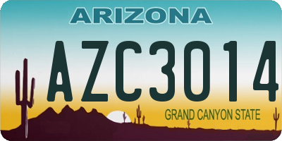 AZ license plate AZC3014