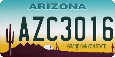 AZ license plate AZC3016