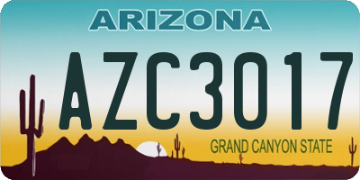 AZ license plate AZC3017