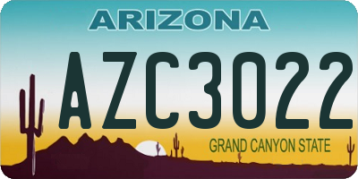 AZ license plate AZC3022