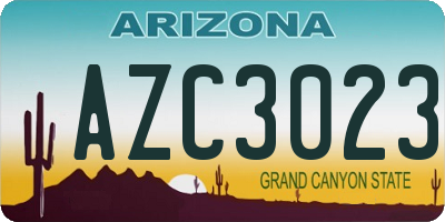AZ license plate AZC3023