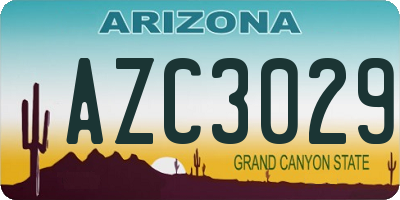 AZ license plate AZC3029