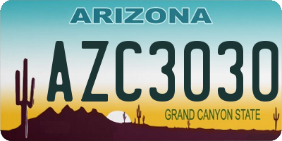 AZ license plate AZC3030