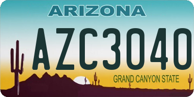 AZ license plate AZC3040