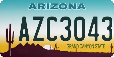 AZ license plate AZC3043