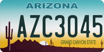 AZ license plate AZC3045