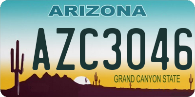 AZ license plate AZC3046