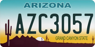 AZ license plate AZC3057
