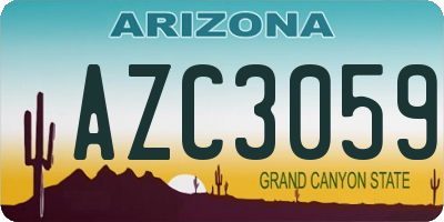 AZ license plate AZC3059
