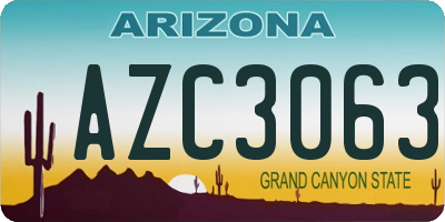 AZ license plate AZC3063