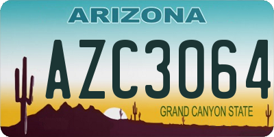 AZ license plate AZC3064