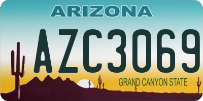 AZ license plate AZC3069