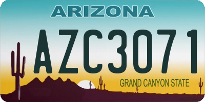 AZ license plate AZC3071