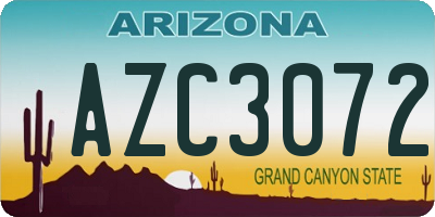 AZ license plate AZC3072