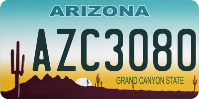 AZ license plate AZC3080