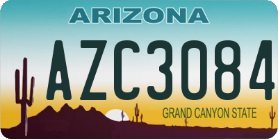 AZ license plate AZC3084