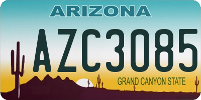 AZ license plate AZC3085