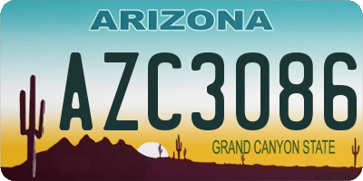 AZ license plate AZC3086