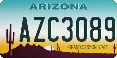 AZ license plate AZC3089