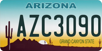 AZ license plate AZC3090
