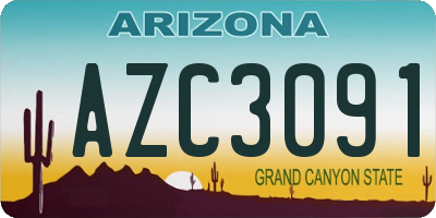 AZ license plate AZC3091