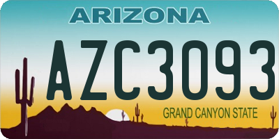 AZ license plate AZC3093