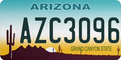AZ license plate AZC3096