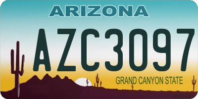 AZ license plate AZC3097