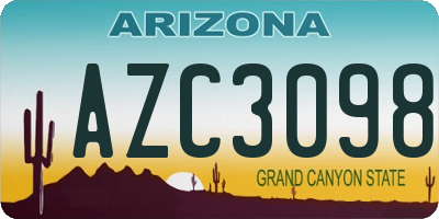 AZ license plate AZC3098