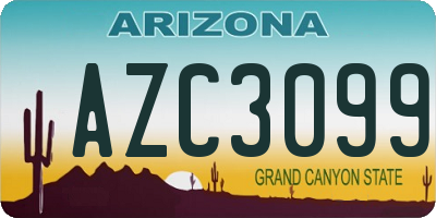 AZ license plate AZC3099