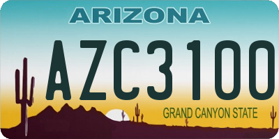 AZ license plate AZC3100