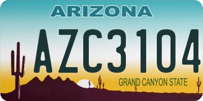 AZ license plate AZC3104