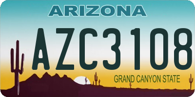 AZ license plate AZC3108