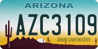 AZ license plate AZC3109