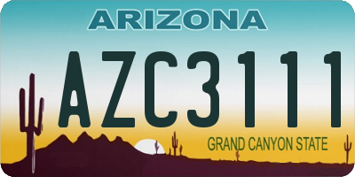 AZ license plate AZC3111