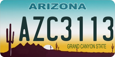 AZ license plate AZC3113