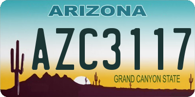 AZ license plate AZC3117