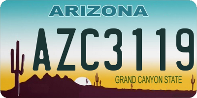 AZ license plate AZC3119