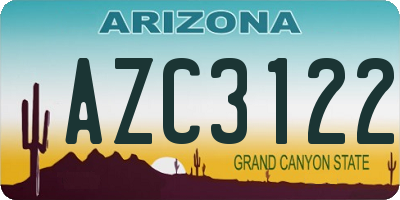 AZ license plate AZC3122