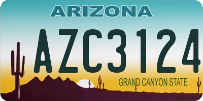 AZ license plate AZC3124