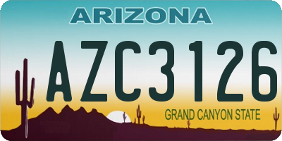 AZ license plate AZC3126