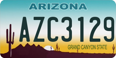 AZ license plate AZC3129