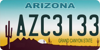 AZ license plate AZC3133