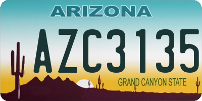 AZ license plate AZC3135