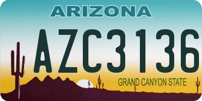 AZ license plate AZC3136