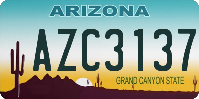 AZ license plate AZC3137