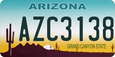 AZ license plate AZC3138