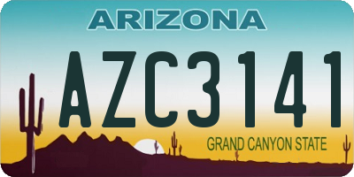AZ license plate AZC3141