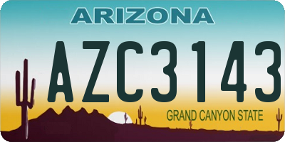 AZ license plate AZC3143